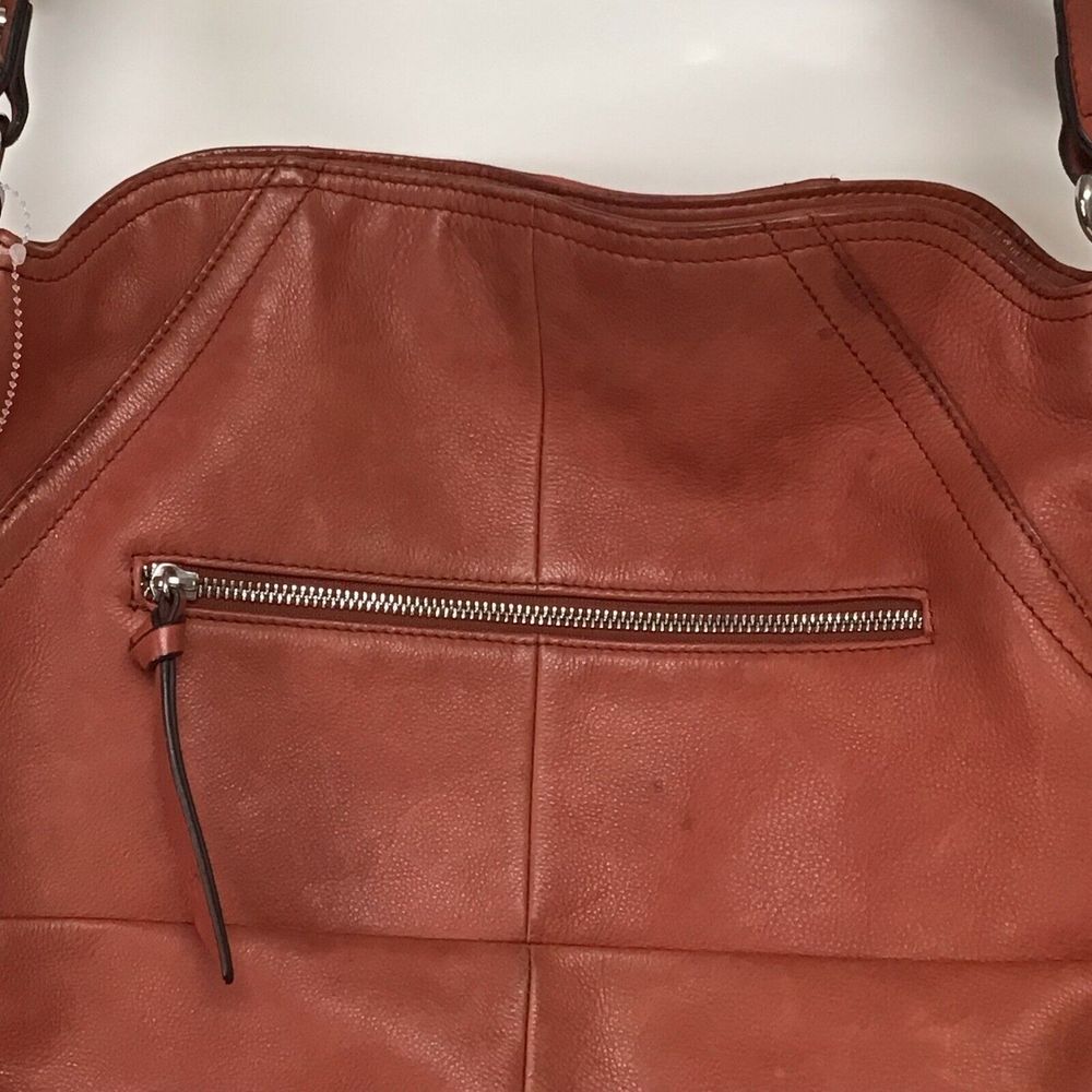B Makowsky Burnt Orange Soft Leather Hobo Satchel Shoulder Handbag Purse‎ Large - Picture 3 of 11